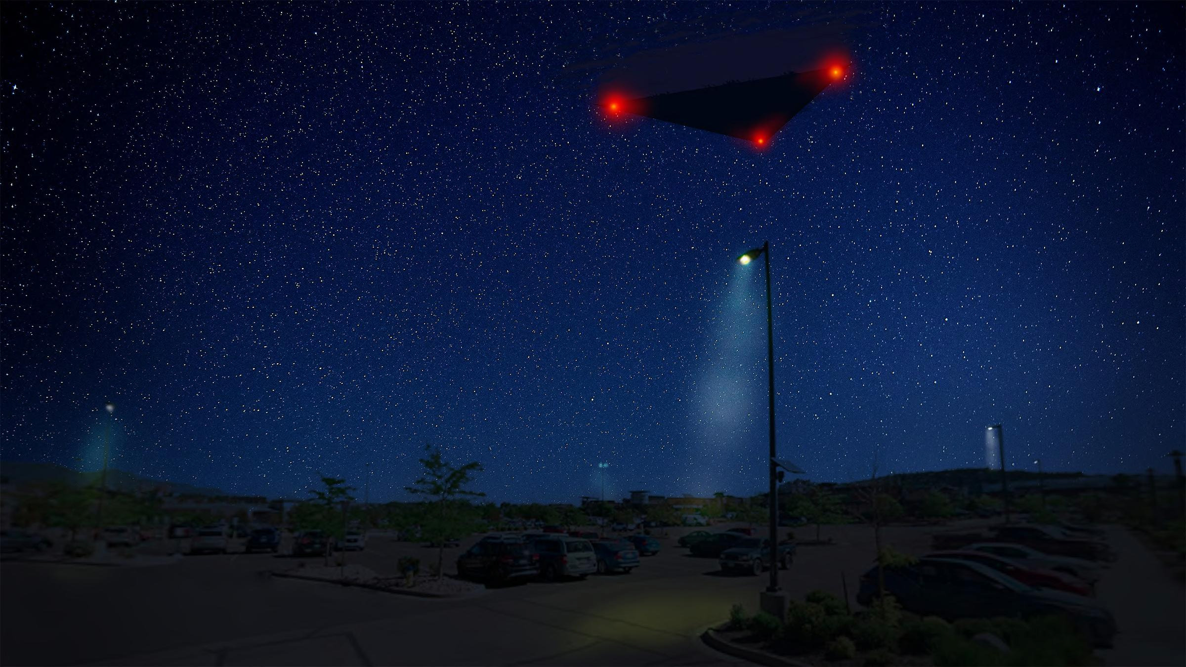Red-Lit Triangle Near Colorado Springs