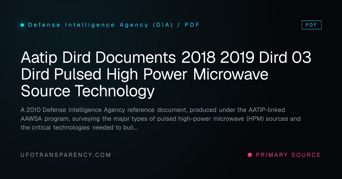 Aatip Dird Documents 2018 2019 Dird 03 Dird Pulsed High Power Microwave ...