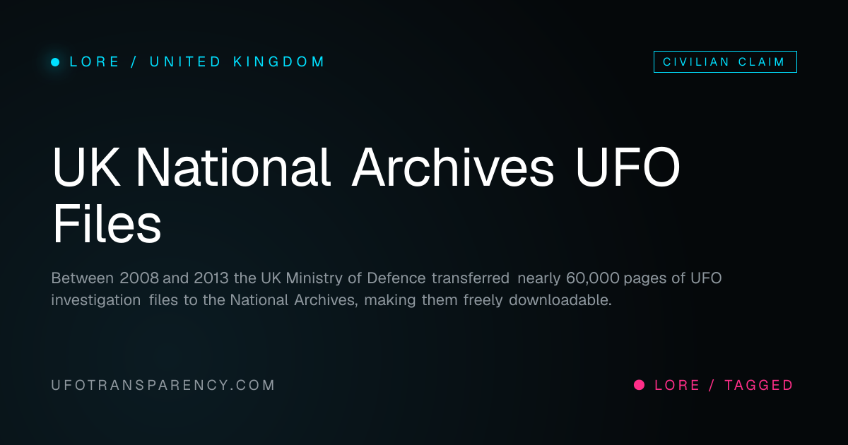 UK National Archives UFO Files · UFO Transparency